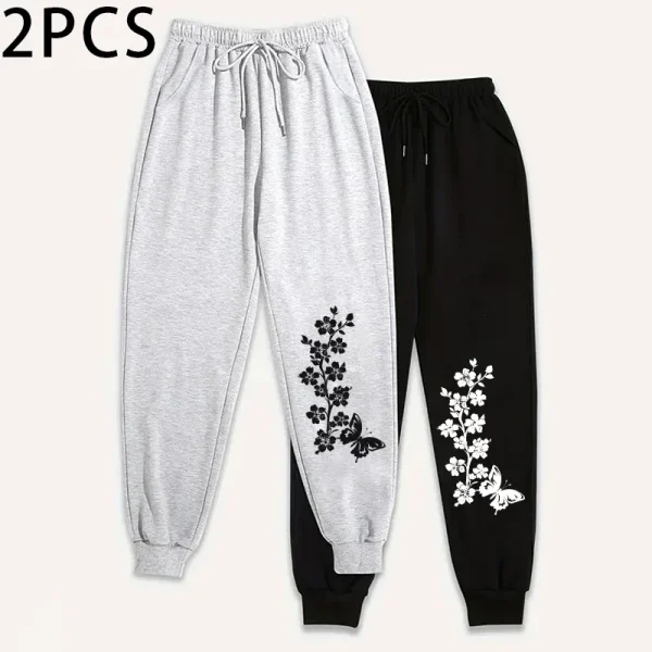 Confezione da 2 pantaloni da jogging da donna pantaloni sportivi dalla vestibilità rilassata e pantaloni da salotto invernali Set pantaloni casual autunnali comfort fit 2025 2 pezzi 2