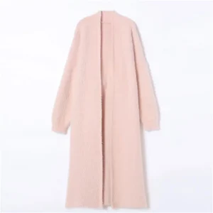 023 autunno/inverno stile pigro sciolto lunghezza al ginocchio addensato puro imitazione visone pile maglione lavorato a maglia Cardigan cappotto cappotto da donna 1