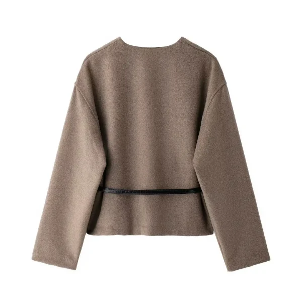 Capispalla da donna 2024 Nuova moda con cintura Soft Top Elegante cappotto autunno/inverno chic 2