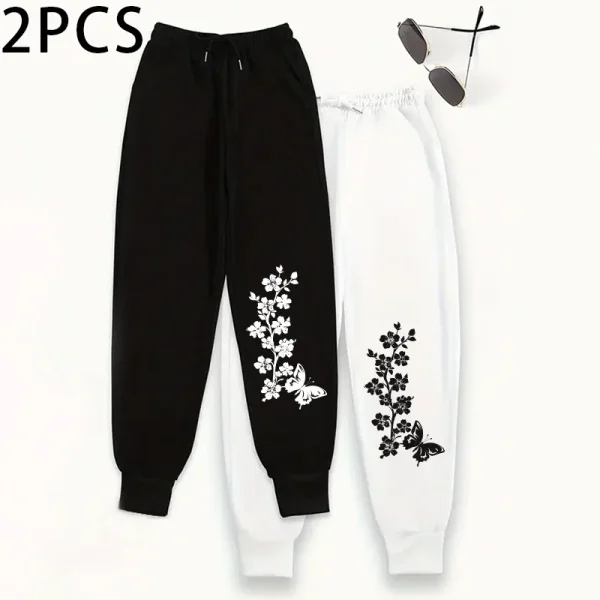 Confezione da 2 pantaloni da jogging da donna pantaloni sportivi dalla vestibilità rilassata e pantaloni da salotto invernali Set pantaloni casual autunnali comfort fit 2025 2 pezzi 1