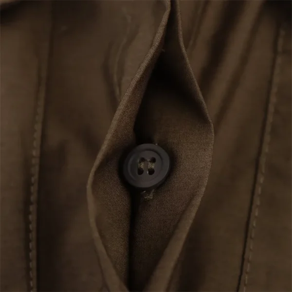 Abito da donna Autunno 2025 Nuovo colore solido Camicia a maniche lunghe Stile A-Pendulum Abito Cintura Decorazione Personalità della moda casual 6