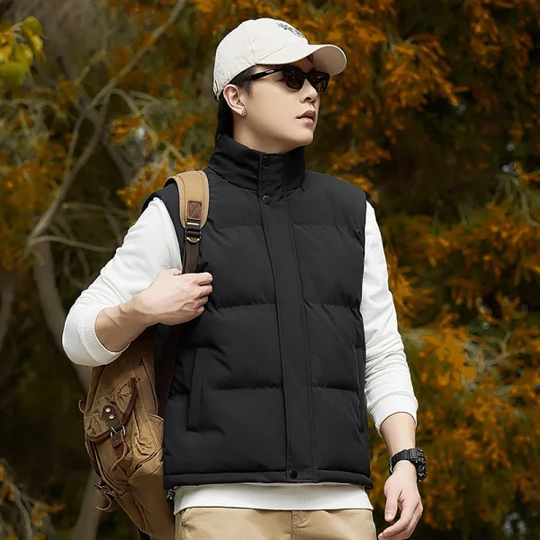 Autunno addensare gilet inverno caldo gilet senza maniche giacca abbigliamento in cotone giacca uomo nuovo piumino cappotti senza maniche 4