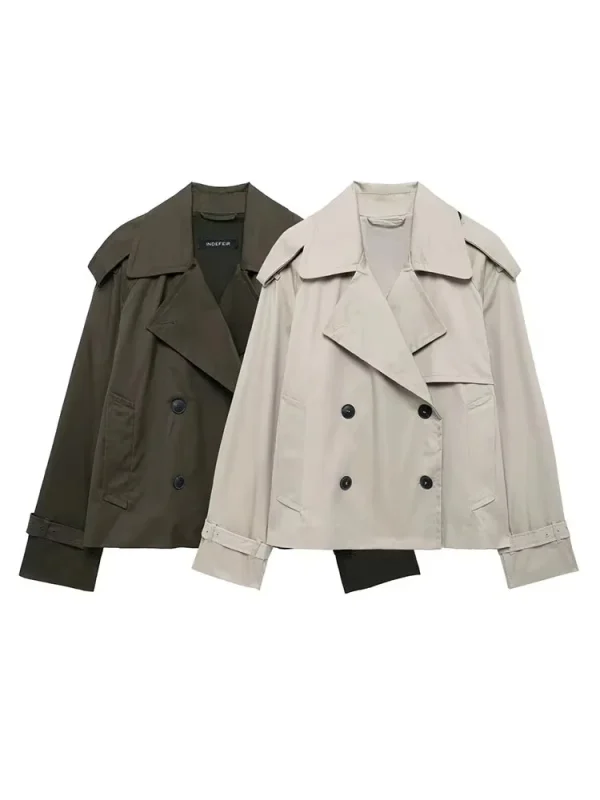 Giacca corta da donna streetwear 2024 giacche doppiopetto autunnali per donna cappotto a maniche lunghe donna casual nuovo capispalla 1