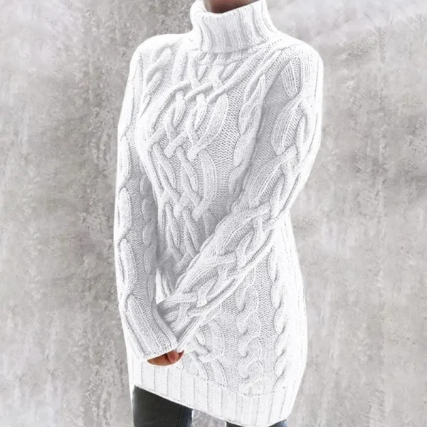 2021 nuovo maglione dolcevita autunno e inverno da donna abito tinta unita abiti caldi maglione lavorato a maglia Pullover moda 258 5