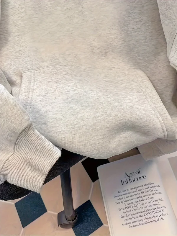 Felpa con cappuccio ampia casual autunnale e invernale da donna con stampa di gatti e pullover a maniche lunghe girocollo caldo e peluche 4