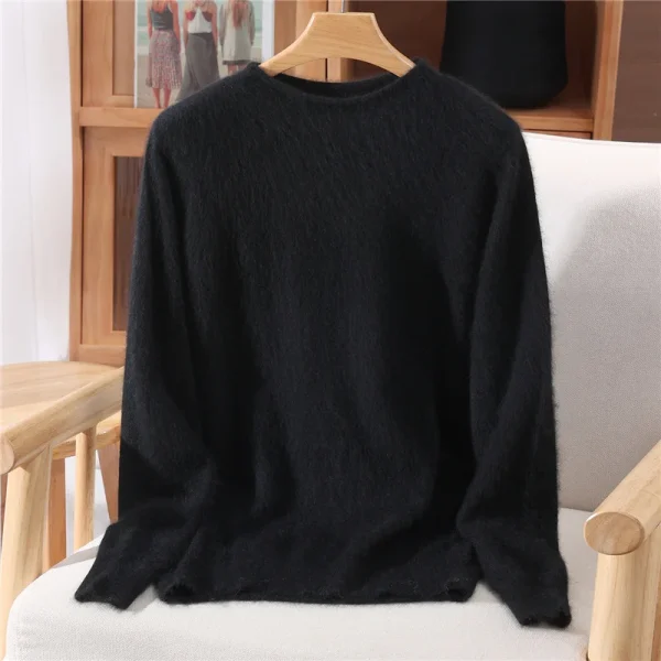 Autunno Inverno Visone Cashmere Donna Maglione O-Collo Pullover Moda Basic Casual SolidClothing 100% Visone Cashmere Maglieria Top 5