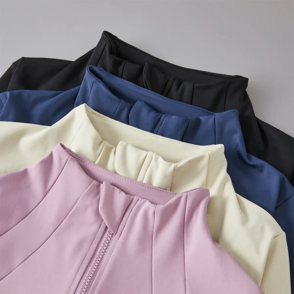 Abbigliamento da yoga Giacca a vento Abbigliamento sportivo Donna da corsa Felpa a maniche lunghe Giacche sportive Top da donna Top da allenamento Abbigliamento sportivo 3