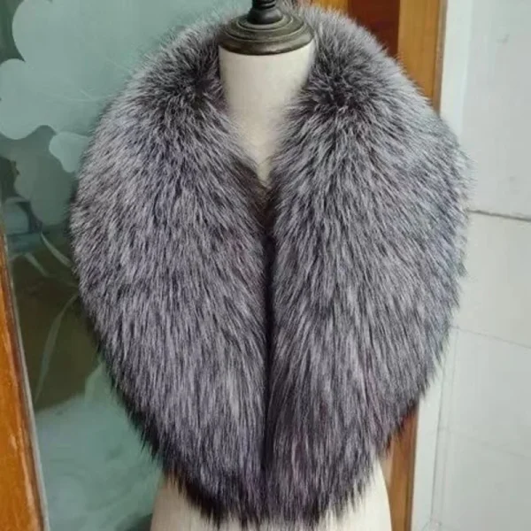 Inverno vera pelliccia di volpe collo donna peloso naturale pelliccia di procione sciarpa scialli scaldacollo di lusso avvolge per cappotto sciarpe di pelliccia di grandi dimensioni 6