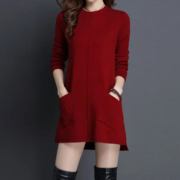 Moda femminile tinta unita semplicità pullover lavorati a maglia pendolari maglioni a maniche lunghe tutto-fiammifero autunno inverno abbigliamento donna 2