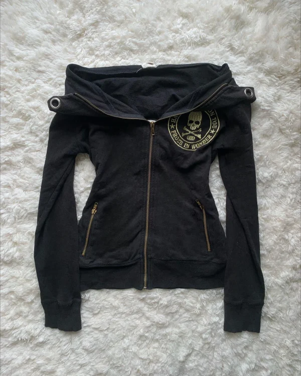 Y2K Giacca con cerniera verde militare retrò Donna Harajuku Giacca di jeans slim fit sexy Autunno Inverno Cappotto corto con colletto alla coreana Abbigliamento gotico 3