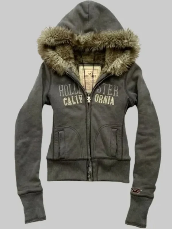 Felpa con cappuccio calda con cerniera Joker di tendenza della moda americana da donna Street Y2K Felpa imbottita in pile allentato casual Felpa con cappuccio Harajuku Punk Rock 1