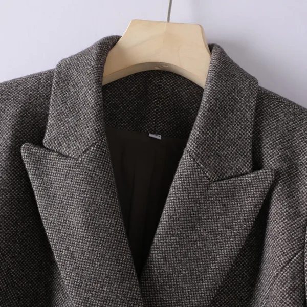 NAVIU abiti di lana grigia donna nuovo autunno inverno temperamento di fascia alta Blazer formale professionale e gonna abbigliamento da lavoro da donna da ufficio 5