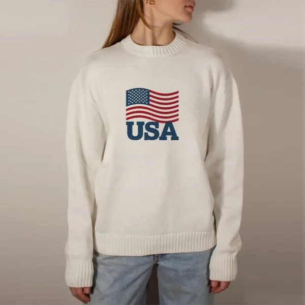 Donne USA lettere stampa grafica Casual estetica maglioni Vintage moda autunno inverno Harajuku Streetwear vestiti classici 4