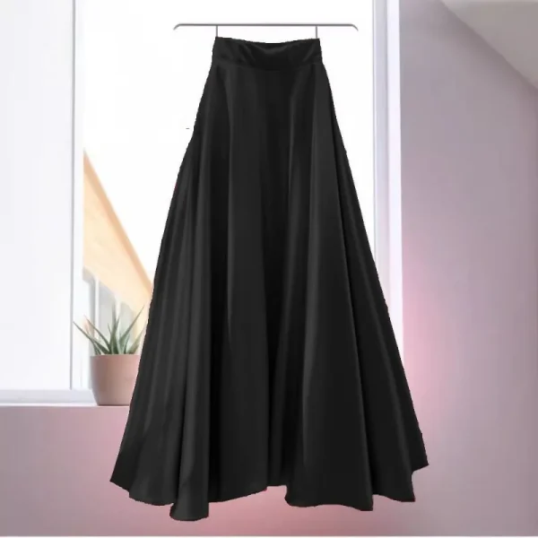 OCEANLOVE Gonne in raso Donna A-line Primavera Estate Solido stile francese Elegante Faldas Mujer Gonna lunga dolce a vita alta vintage 2