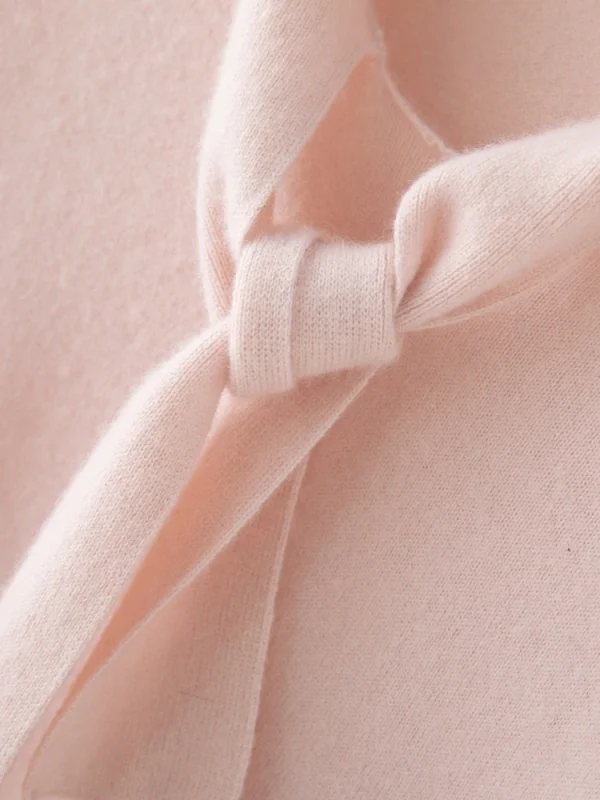 CHICUU Maglione pullover con colletto con lacci da donna 100% maglia di cashmere Office Lady Maglieria basic in cashmere a maniche lunghe Autunno Inverno 6