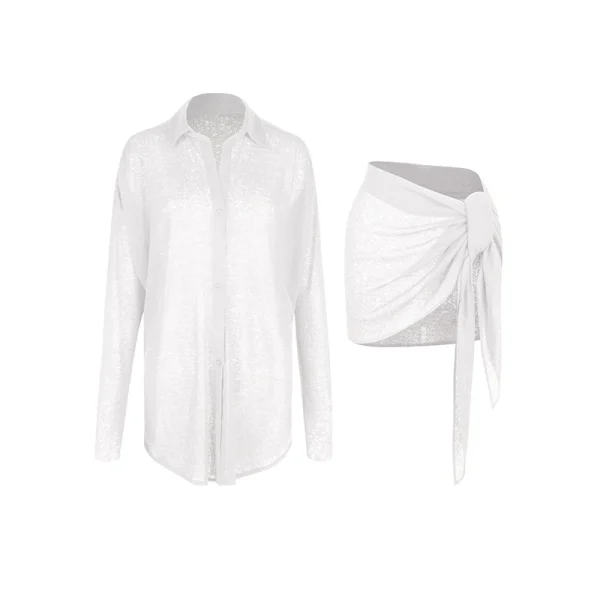 Abiti da ballo latino sexy per le donne Bianco Nero Manica lunga Camicia ampia Gonna Abiti da allenamento Samba Rumba Salsa Wear DNV21093 6