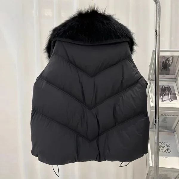 OFTBUY 2025 Nuovo Inverno Grande Vera Pelliccia di Procione Piumino da Donna di Grandi Dimensioni Piuma Imbottiture Parka Manica in Maglia Piumino d'anatra Bianca 5