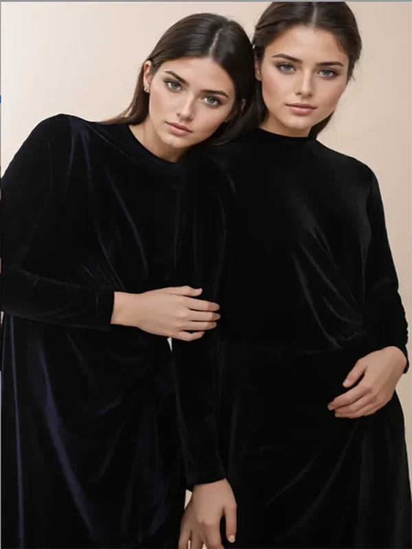 2024 nuove donne vestito a maniche lunghe autunno inverno moda tinta unita nodo a fascia vestiti eleganti da donna abiti lunghi Casual femminili 1