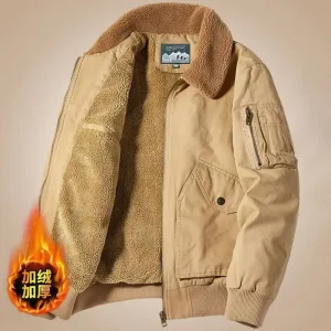 Giacca cargo da uomo invernale da uomo Giacche in cashmere di agnello di alta qualità Cappotto caldo addensato Moda Giacche casual Abbigliamento in pile da uomo 1