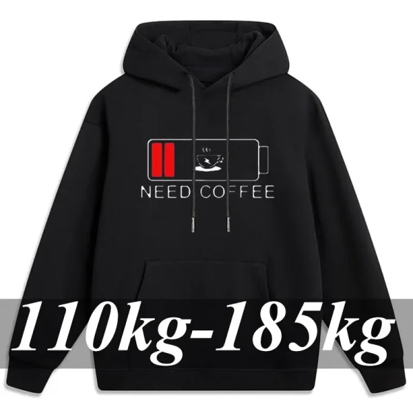 Felpa da uomo taglie forti 110-185 kg comode felpe casual in cotone autunno inverno top da viaggio quotidiano all'aperto abbigliamento maschile 1