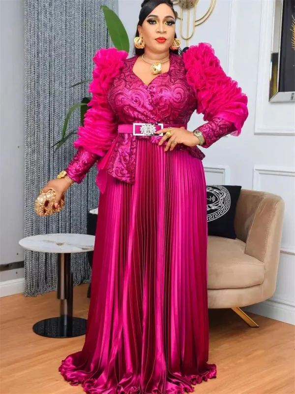 2025 Abiti da festa di lusso Eleganti abiti da sera con paillettes per le donne Africa Abbigliamento Matrimonio Prom Abito lungo aderente Abiti Dashiki 2
