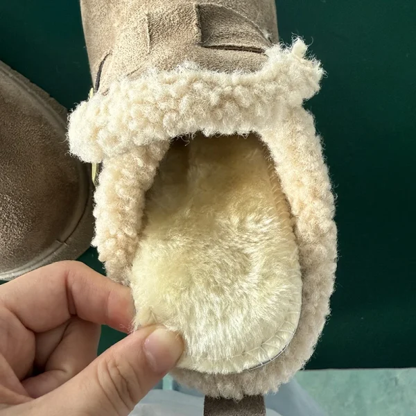 Stivali da neve in peluche con suola spessa autunno inverno donna comodi stivaletti con fodera in pile caldo donna scarpe in cotone con plateau antiscivolo Mujer 3