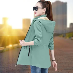 Giacca da donna autunno inverno in pile ispessito Cappotto caldo antivento che raccoglie la vita Capispalla corto per piccole figure 1