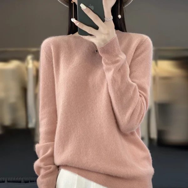 Nuovo maglione di cashmere maglione da donna in autunno e inverno 100% lana merino moda O-collo autunno caldo pullover top 5