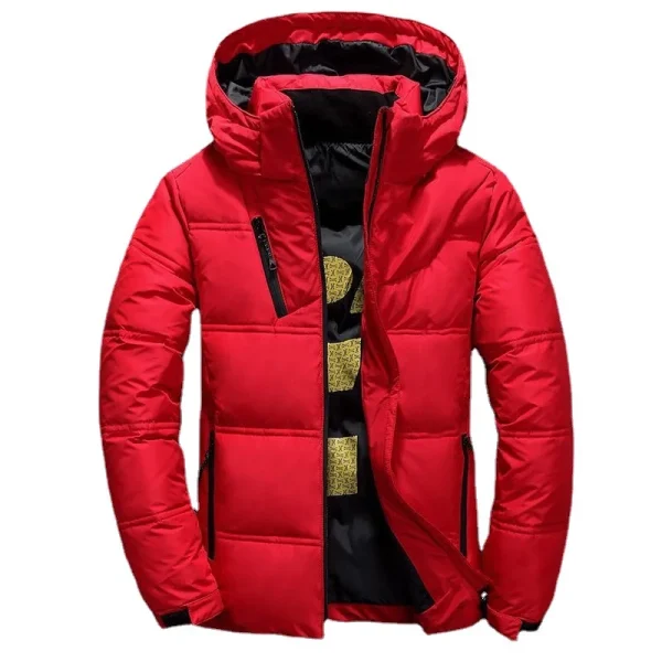 Piumino con cappuccio in piumino d'anatra ultraleggero moda autunno e inverno Cappotto caldo da uomo in piuma d'anatra bianca Abbigliamento da strada da uomo 5