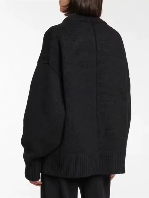 Maglione di cashmere allentato di grandi dimensioni donna coreana di media lunghezza 100% pura lana merino lavorata a maglia pullover francese 2024 maglione autunno inverno 2