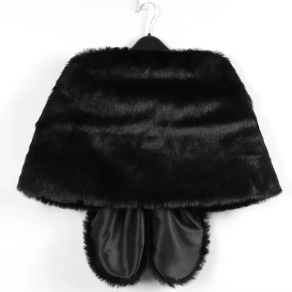 Scialle da sposa da donna Mantello da sposa Caldo peluche Elegante pelliccia sintetica invernale Scialle lungo Stola Coprispalle Sciarpa per decorazioni per feste serali 6