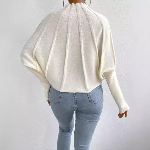 Maglione da donna con maniche a pipistrello lavorato a maglia 2025 Autunno Inverno Moda Solid Top Donna Manica lunga Maglioni con collo a lupetto Abiti casual chic 2