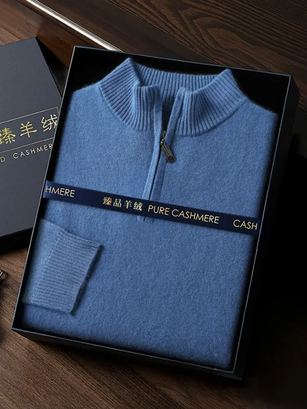 CHICUU Maglione da uomo in cashmere 100% con cerniera Pullover Collo a lupetto Manica lunga Maglieria basic in cashmere Autunno Inverno Abbigliamento Top 6