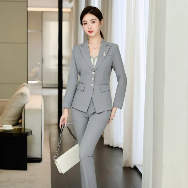 Tailleur pantalone professionale da donna, temperamento più alto per rendere la moda unica, autunnale e invernale, nuova 3
