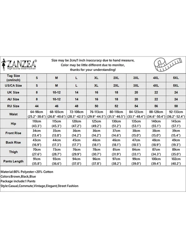 ZANZEA pantaloni a gamba larga da donna pantaloni lunghi con cuciture in pizzo Casual 2024 Pantalon elastico in vita autunnale pantalone corto scozzese Vintage 6