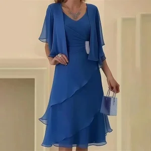 Abito aderente in vita in chiffon con viso pulito Abito da donna gotico chic in raso da donna 2025 Abito estivo Robe Vestido Donna Elegante festa 1