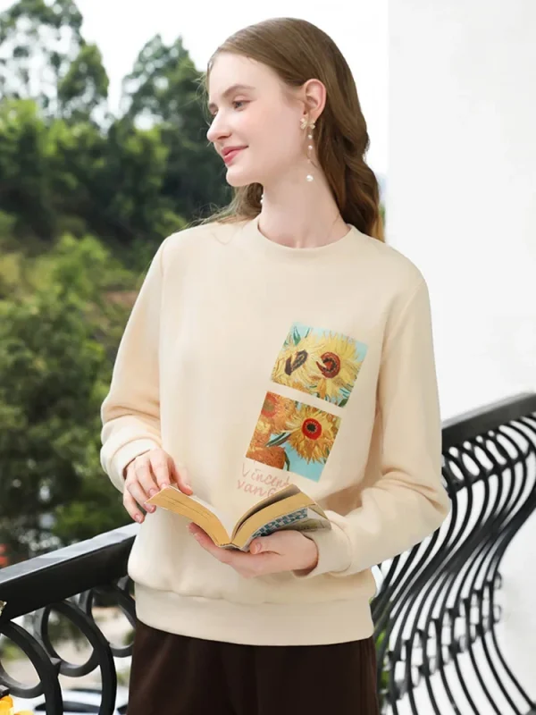 I BELIEVE YOU Color albicocca o-collo felpa con cappuccio da donna vestiti autunnali 2024 donne Graphic New Basics pullover Casual Top 2244195845 4