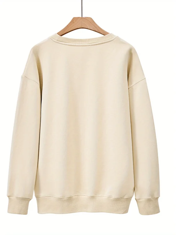 Pullover da donna con cappuccio girocollo a maniche lunghe in velluto con stampa di lettere perfette e comode autunnali e invernali 6