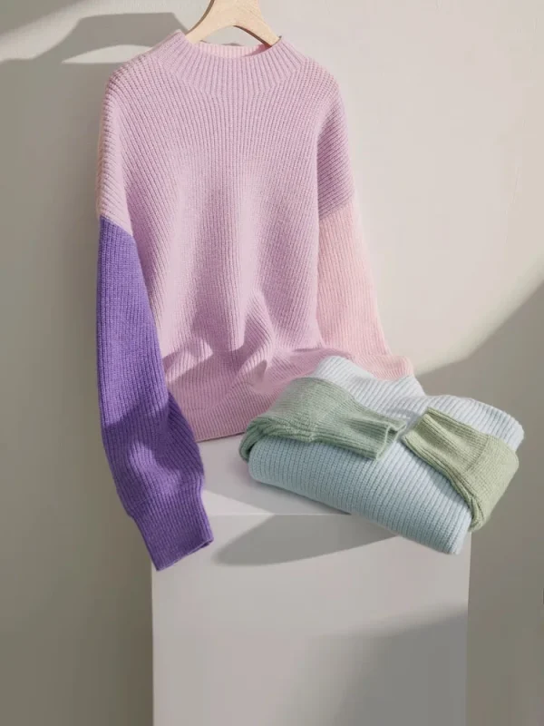 AMII Minimalismo Maglioni Donna 2024 Spring Street wear Impiombato Top lavorato a maglia Manica lunga Allentato Pullover completo Maglioni 12344144 5