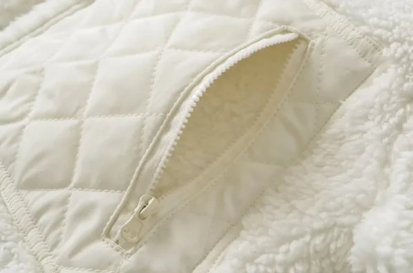 Autunno Inverno Capispalla caldo Giacche Donna Agnello Peluche Cappotto caldo Felpe a maniche lunghe Patchwork Colletto casual Giacca con cerniera 5