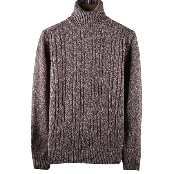 Abbigliamento da uomo Collo alto Filettatura Tinta unita Pullover Maglione lavorato a maglia Manica lunga Casual Autunno Inverno Boyfriend Top 1