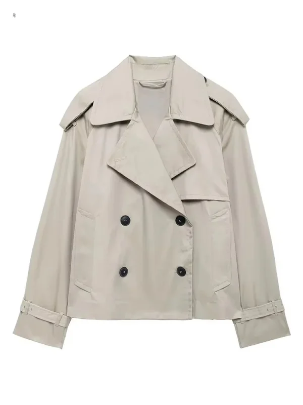 Giacca corta da donna streetwear 2024 giacche doppiopetto autunnali per donna cappotto a maniche lunghe donna casual nuovo capispalla 3