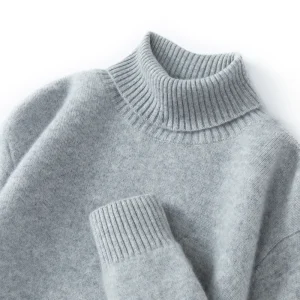 Abbigliamento da uomo spesso 100% maglione lavorato a maglia in cashmere dolcevita pullover autunno inverno tinta unita manica lunga casual top morbidi 1