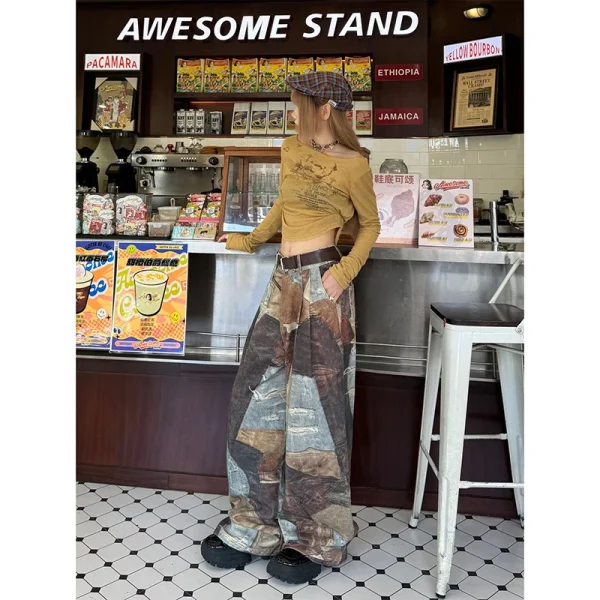Donne Khaki Y2k Jeans larghi Vintage Harajuku Caldo Thicke Oversize Jean Pantaloni Americano Retro 2000s Stile Fidanzato Denim Pantaloni 2