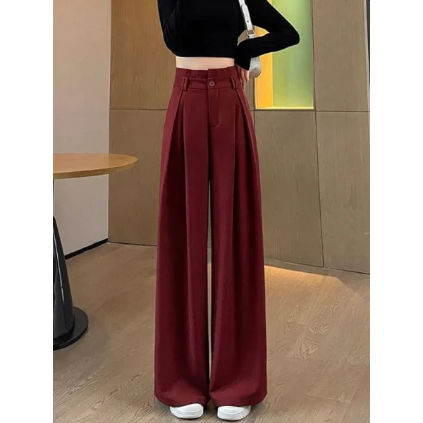 Nuovi pantaloni a gamba larga a forma di pera a vita alta da donna 6