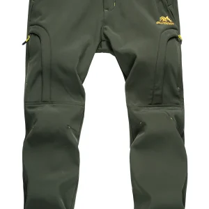 Pantaloni da trekking impermeabili da uomo Pantaloni da sci da neve foderati in pile da esterno Pantaloni da snowboard Softshell invernali 1