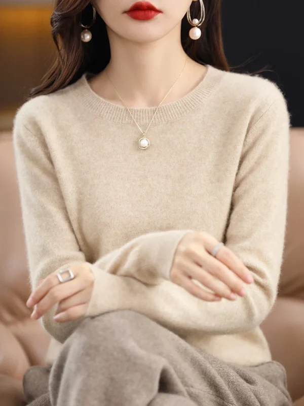 100% capra cashmere maglione lavorato a maglia pullover autunno inverno vendita calda maglioni o-collo donna morbido maglioni da donna di alta qualità vestiti 5