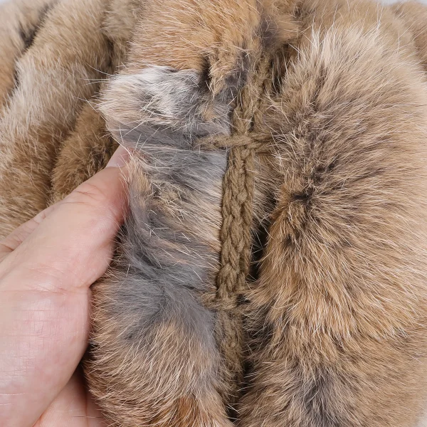 Scialle di pelliccia di coniglio genuina di lusso per donna-signora mantello di pelliccia vera con volant avvolge scialli caldi invernali 5