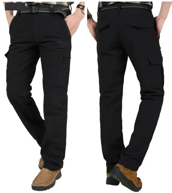 Pantaloni tattici in pile invernale da uomo Pantaloni cargo caldi Pantaloni da lavoro SoftShell da caccia Pantaloni impermeabili caldi spessi in pelle di squalo M-4XL 5