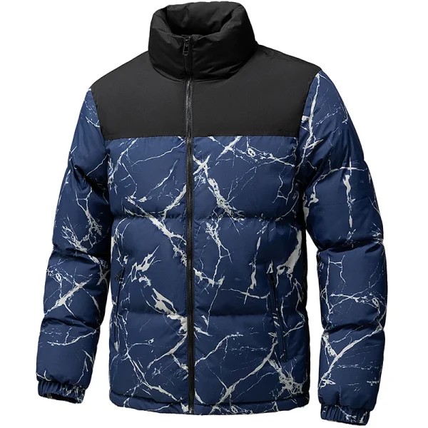 Piumino da uomo 2025 nuovo marchio di moda giacca invernale a prova di freddo giacca da uomo in cotone con colletto rialzato ispessito 3